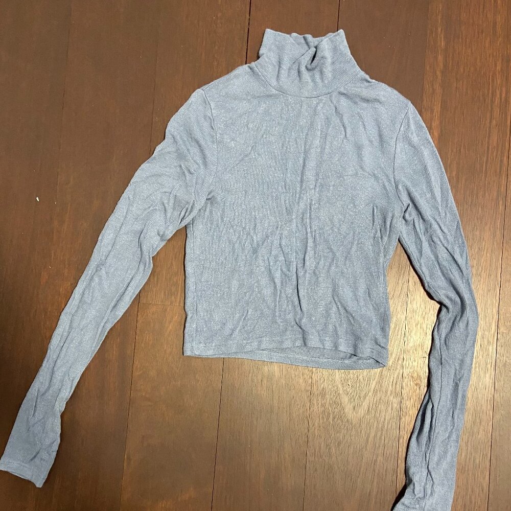 XS Wilfred Blue Turtleneck sweater (cropped)